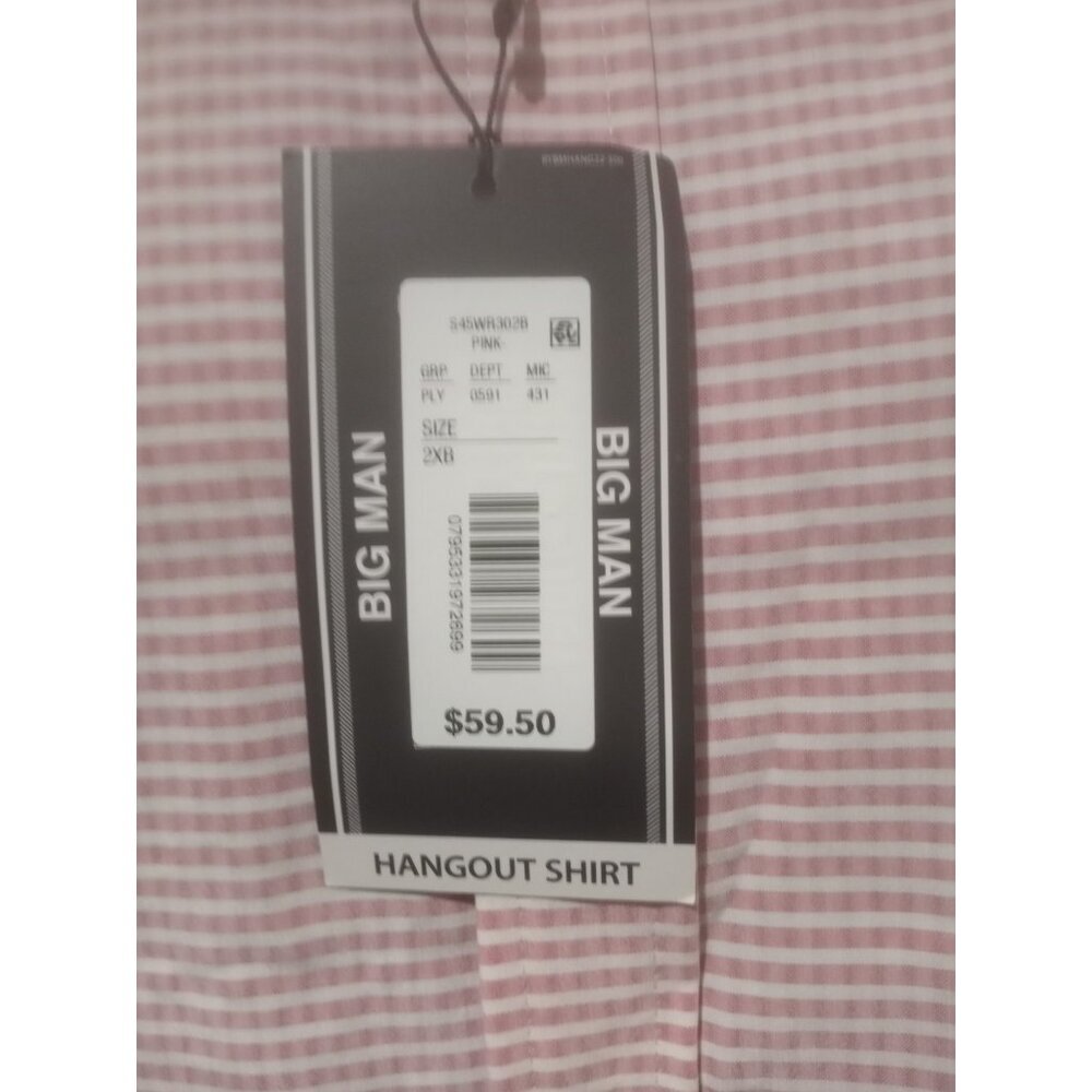 New Roundtree & Yorke Short Sleeve 2XB Pink White Check Hangout S/S Shirt NWT - Picture 2 of 13